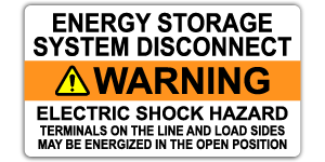 #306 - ENERGY STORAGE SYSTEM DISCONNECT - ELECTRIC HAZARD