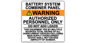 #308 - BATTERY SYSTEM COMBINER PANEL - DO NOT ADD LOADS