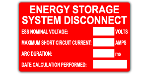#511 - ENERGY STORAGE SYSTEM DISCONNECT - WRITE-IN