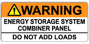 #455 - WARNING: ENERGY STORAGE - COMBINER PANEL