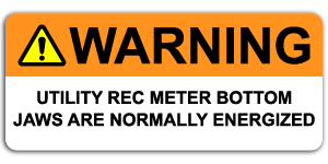 #322 - WARNING - UTILITY REC METER JAWS ENERGIZED
