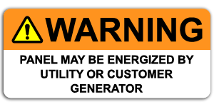#323 - WARNING - PANEL ENERGIZED BY UTILITY OR GENERATOR